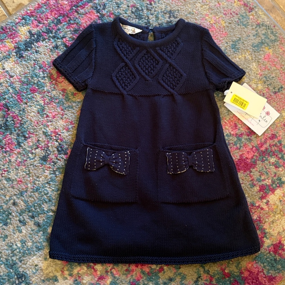 Pippa & Julie Navy Dress with Bow Details - 24 months - nwt